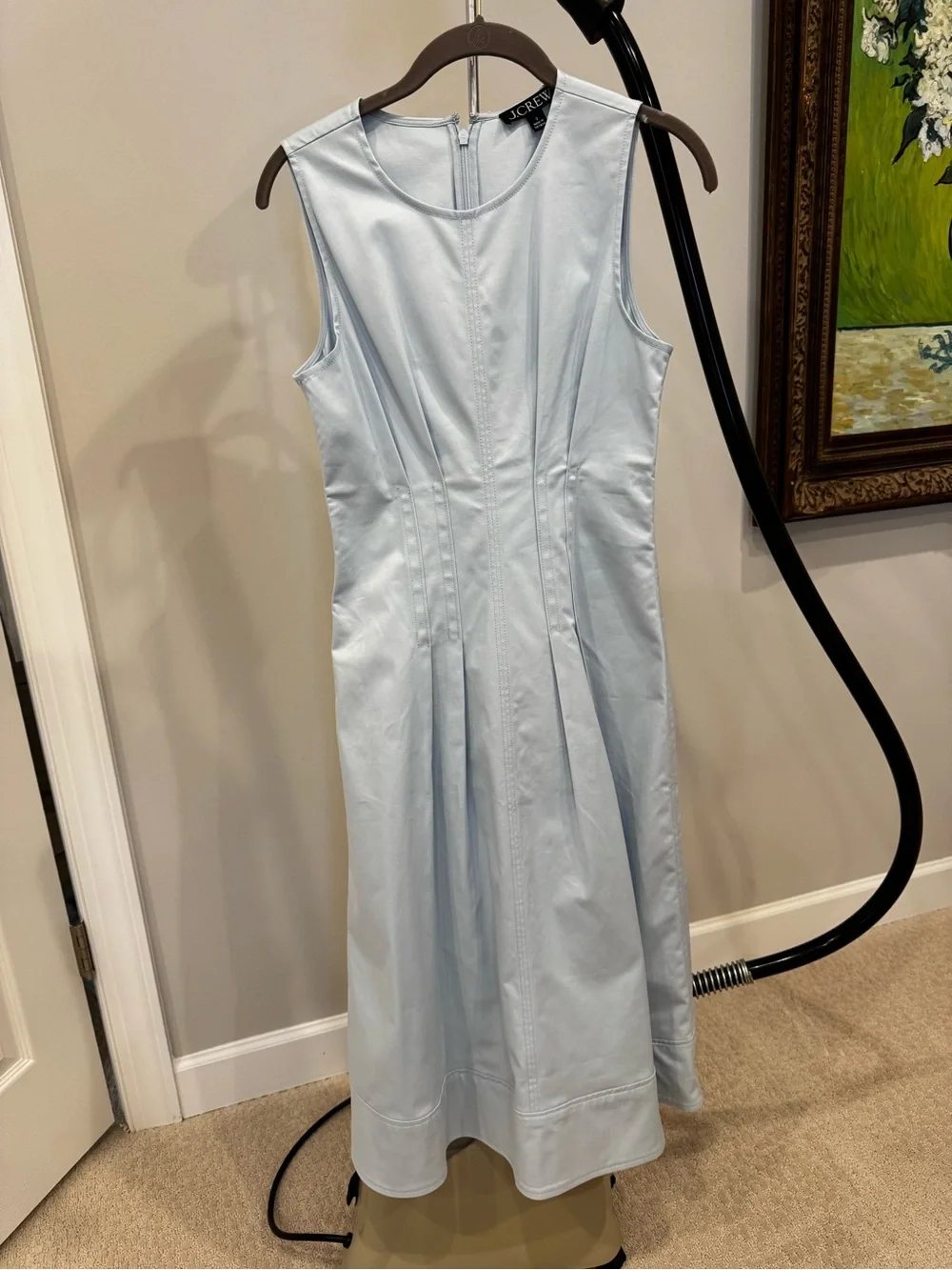 J. Crew pintucked twill dress (hemmed)